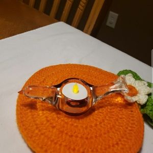 PARTYLITE Glass Bird Shaped Tealight Holder